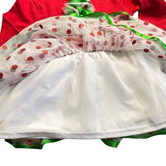 Little Lass Red & White Tulle Dress with Leggings Girls Size 5 - Picture 5 of 9